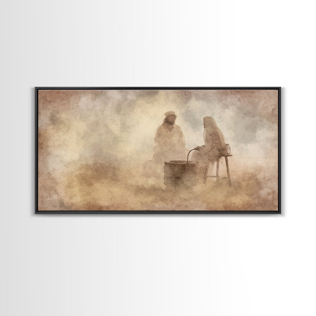 Living Waters Grace – Framed Canvas Print – Christian Wall Art – Jesus Painting – Christian Art Canvas – Christian Decor – Christian Gift I