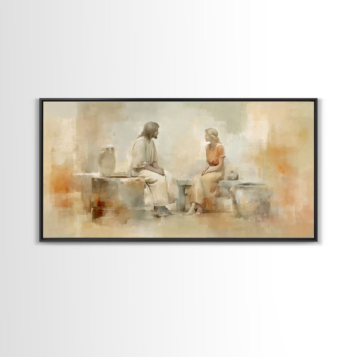 Haven Of Peace | Framed Canvas Print | Christian Wall Art | Jesus Painting | Christian Art Canvas | Minimalist Christian Art | Christian De