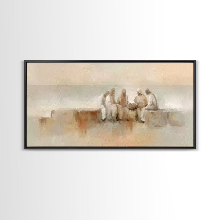Gathered In Faith | Framed Canvas Print | Christian Art Canvas | Christian Painting | Subtle Christian Art | Christian Wall Art | Christian