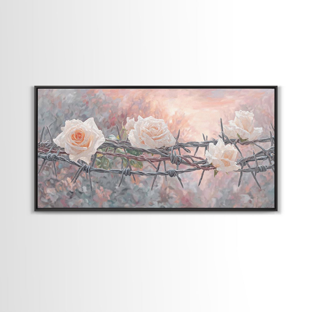 Thorns Of Grace, Framed Canvas Print, Christian Art Canvas, Christian Wall Art, Christian Decor, Christian Art Painting, Subtle Christian A