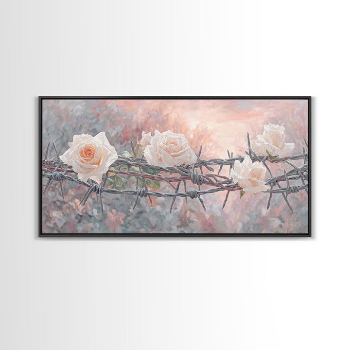 Thorns Of Grace, Framed Canvas Print, Christian Art Canvas, Christian Wall Art, Christian Decor, Christian Art Painting, Subtle Christian A