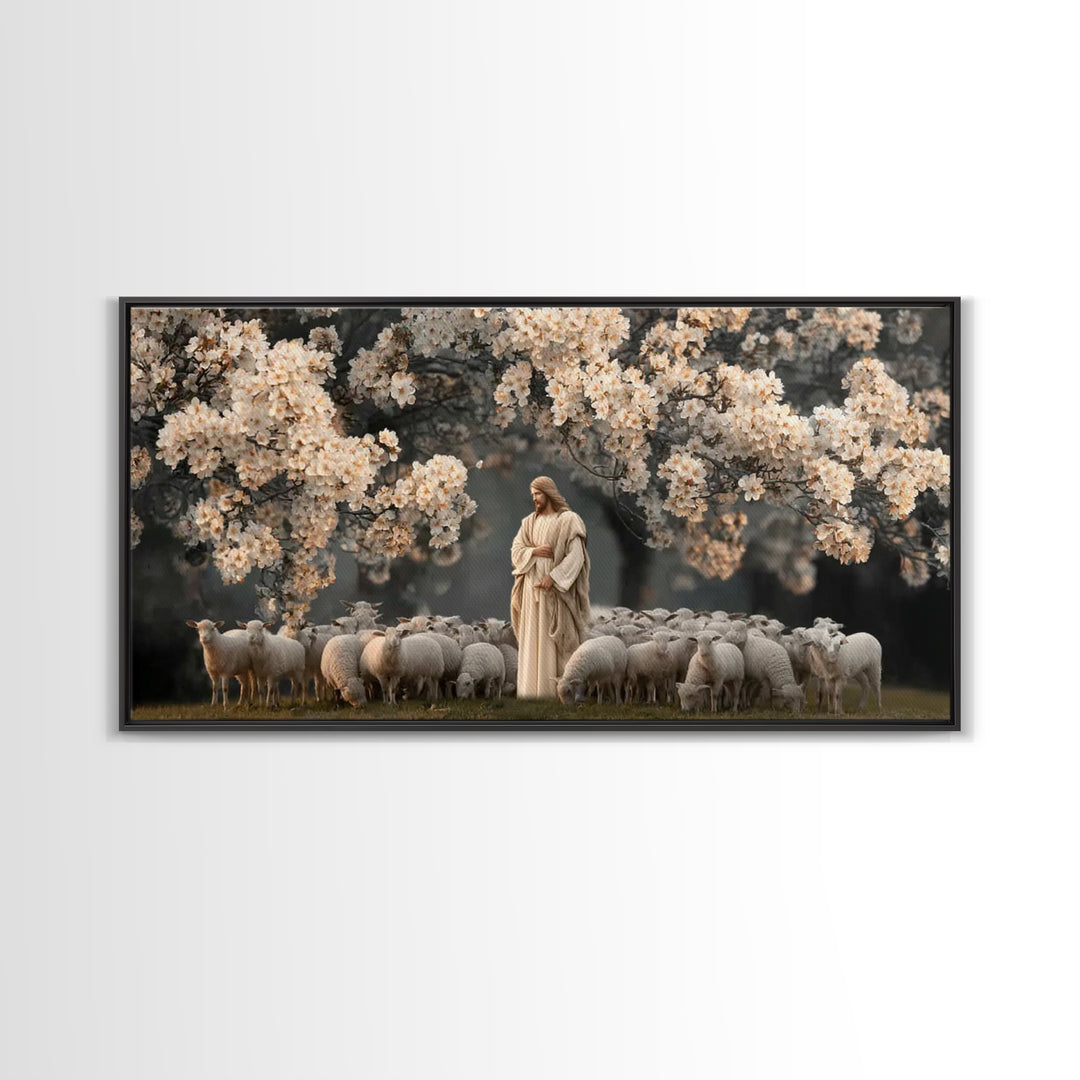 Blossoms Of Holy Peace – Framed Canvas Print – Christian Art Canvas – Jesus Painting – Christian Home Decor – Christmas Art – Large Christi