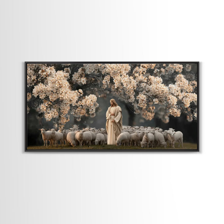 Blossoms Of Holy Peace – Framed Canvas Print – Christian Art Canvas – Jesus Painting – Christian Home Decor – Christmas Art – Large Christi