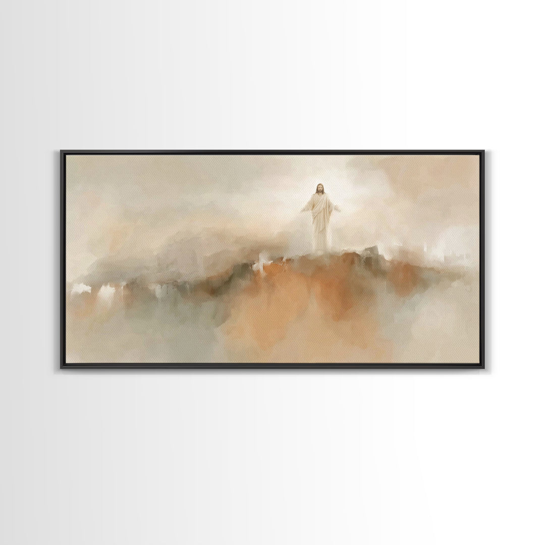 Radiance Of The Savior – Framed Canvas Print – Christian Wall Art – Large Jesus Painting – Christian Christmas Decor – Christian Art Canvas