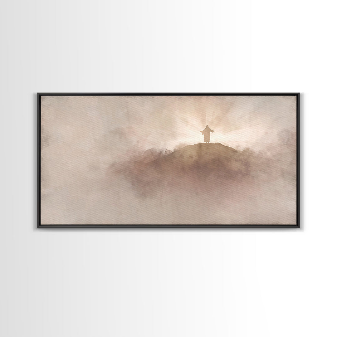 Heaven’s Gentle Calling – Framed Canvas Print – Christian Painting – Jesus Art Print – Christian Christmas Art – Subtle Christian Art – Chr