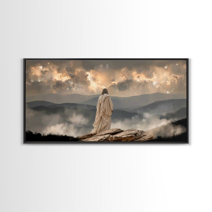 Guidance In Stillness – Framed Canvas Print – Christian Wall Art – Modern Jesus Art – Christian Christmas Decor – Christian Art Canvas – Ch