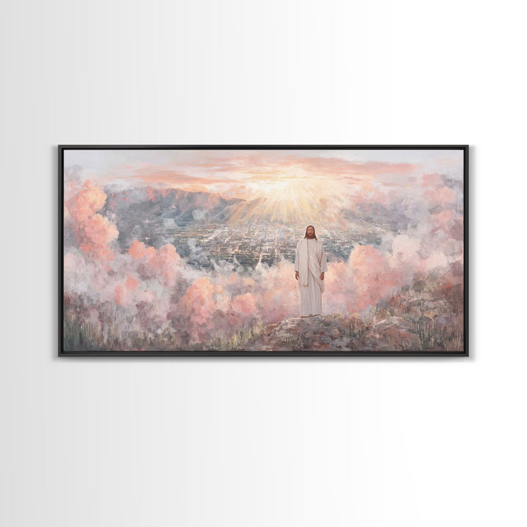 City Of Heavenly Light – Framed Canvas Print – Christian Wall Art – Jesus Canvas Art – Christian Christmas Art – Modern Christian Art – Chr