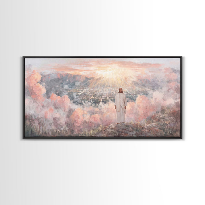 City Of Heavenly Light – Framed Canvas Print – Christian Wall Art – Jesus Canvas Art – Christian Christmas Art – Modern Christian Art – Chr