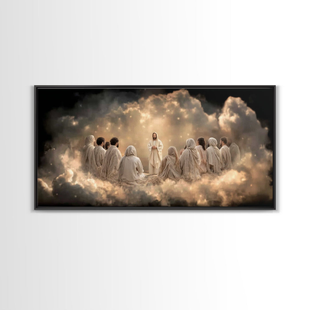 Circle Of Light – Framed Canvas Print – Christian Art Canvas – Jesus Wall Art – Modern Christian Art – Christian Decor – Large Christian Pa