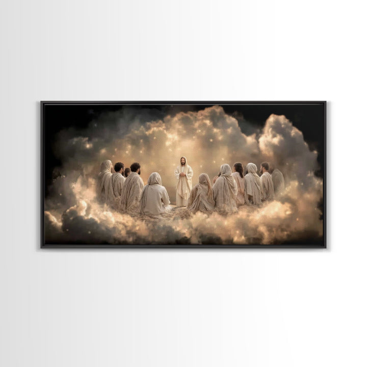 Circle Of Light – Framed Canvas Print – Christian Art Canvas – Jesus Wall Art – Modern Christian Art – Christian Decor – Large Christian Pa