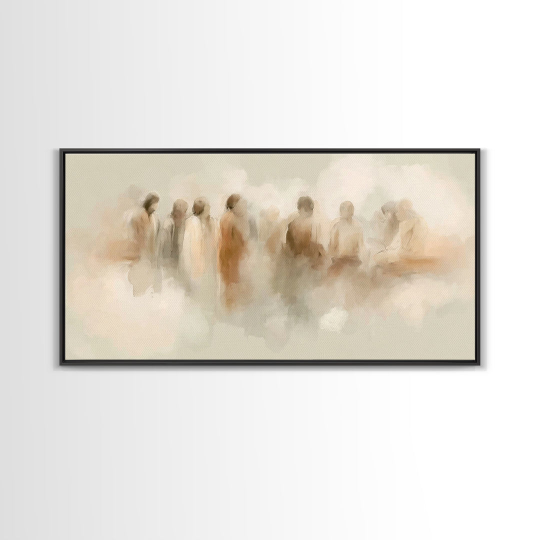 Glory In Gathering – Framed Canvas Print – Christian Wall Art – Jesus Canvas Art – Christian Decoration – Modern Christian Painting – Chris