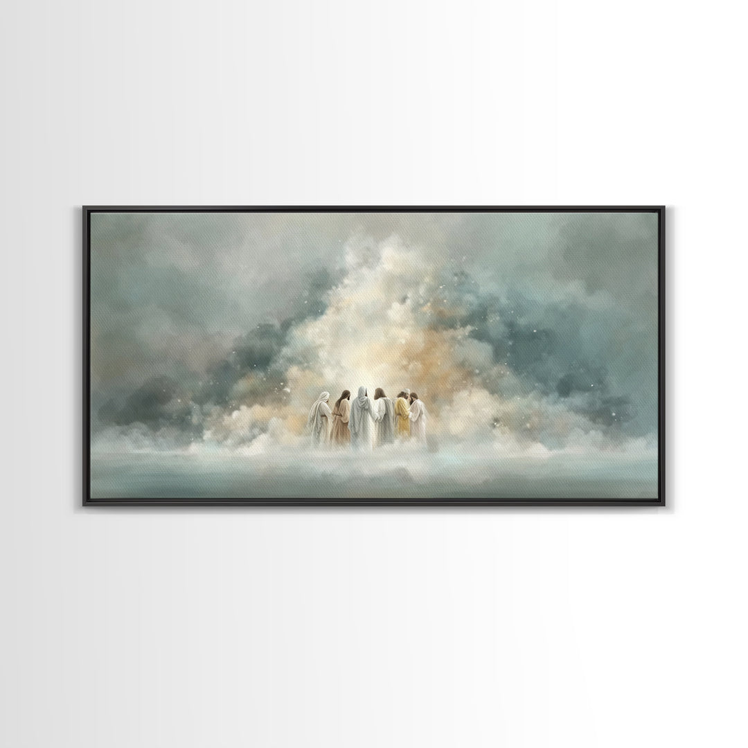 Cloudborne Fellowship – Framed Canvas Print – Christian Art Print – Minimalist Christian Art – Christian Wall Art – Subtle Christian Painti
