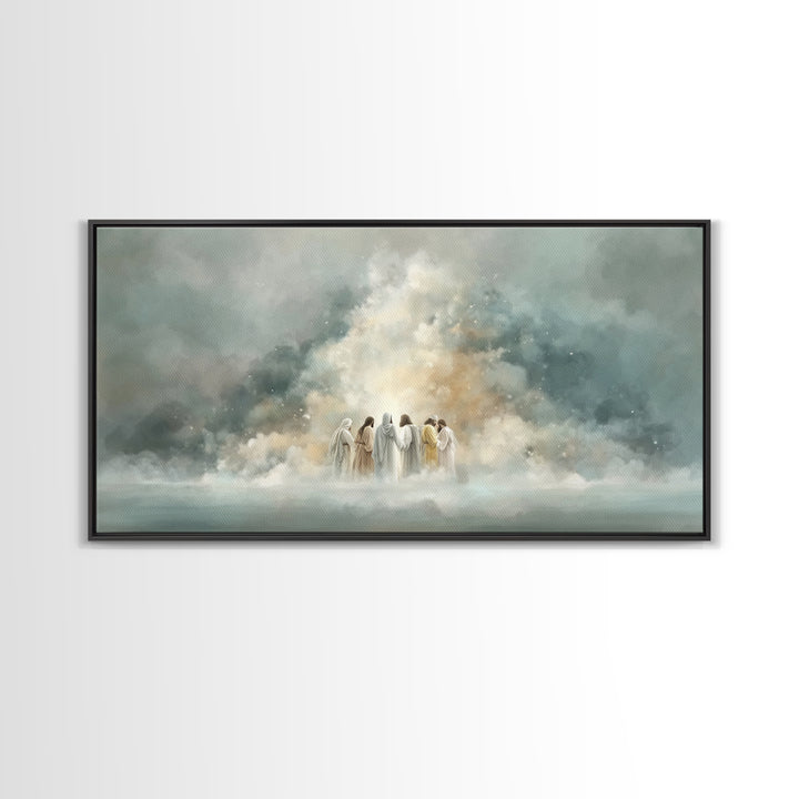 Cloudborne Fellowship – Framed Canvas Print – Christian Art Print – Minimalist Christian Art – Christian Wall Art – Subtle Christian Painti