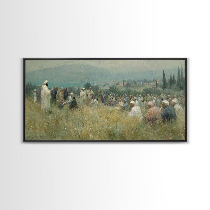 Teachings Of Peace – Framed Canvas Print – Christian Art Canvas – Christian Wall Art – Jesus Painting – Christian Decor – Modern Christian
