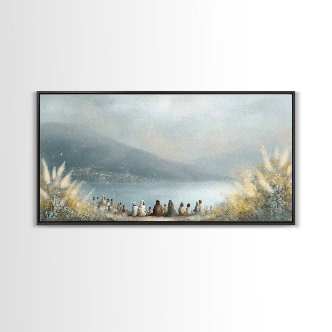 Harbor Of Light – Framed Canvas Print – Christian Art Canvas – Christian Wall Art – Jesus Painting – Modern Christian Art – Christmas Art P