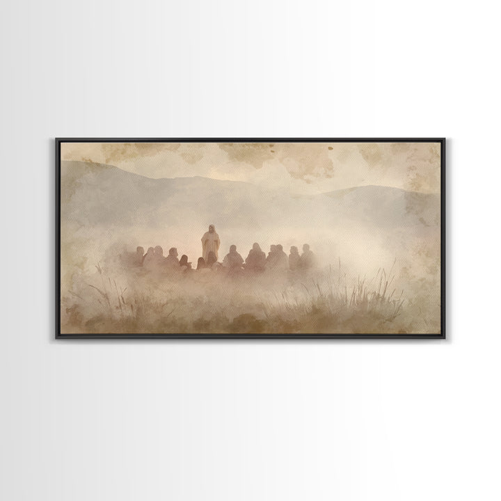 Grace In The Mist – Framed Canvas Print – Christian Wall Art – Subtle Christian Art – Jesus Painting – Christian Art Canvas – Christmas Wal