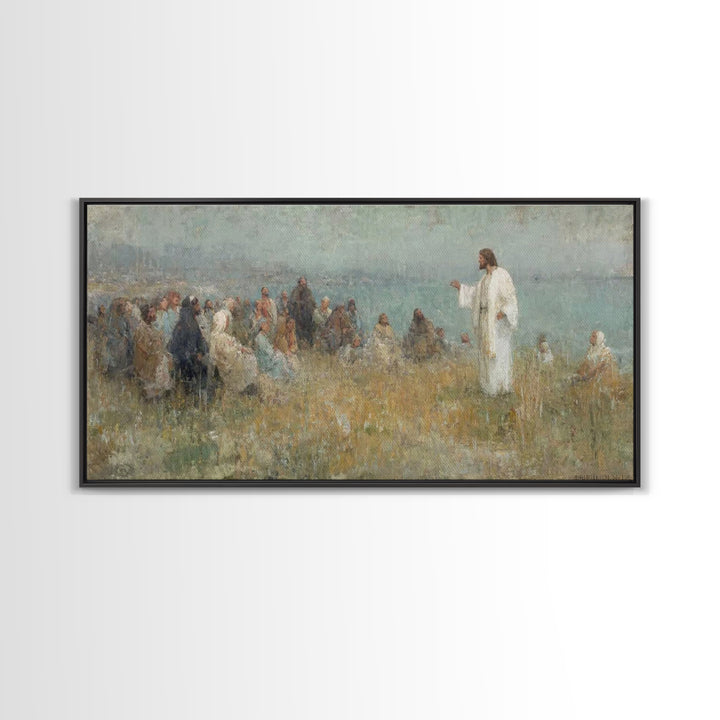 Horizon Of Grace – Framed Canvas Print – Christian Wall Art – Christian Art Work – Jesus Painting – Large Christian Art – Christian Christm
