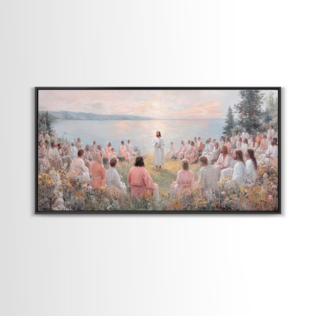 Garden Of Teaching – Framed Canvas Print – Christian Wall Art – Jesus Painting – Christian Art Canvas – Modern Christian Art – Christian Gi