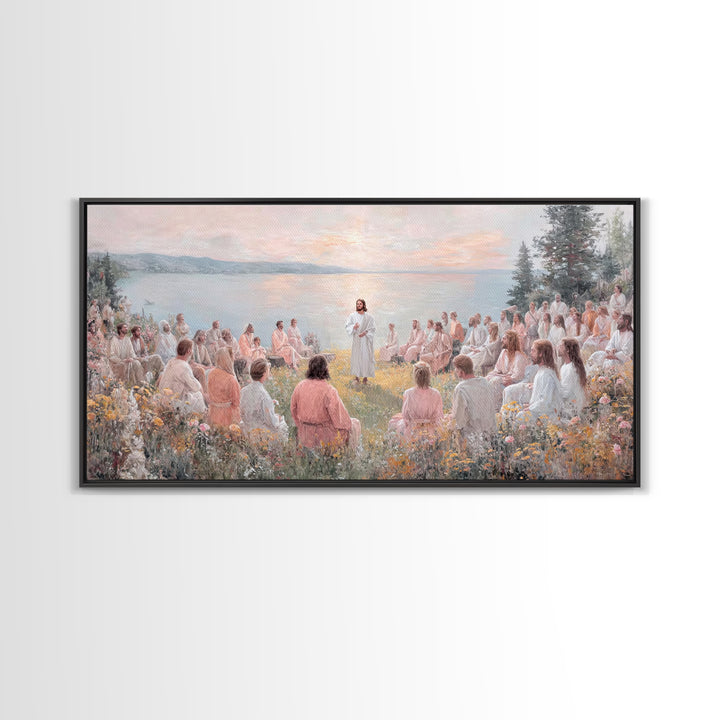 Garden Of Teaching – Framed Canvas Print – Christian Wall Art – Jesus Painting – Christian Art Canvas – Modern Christian Art – Christian Gi
