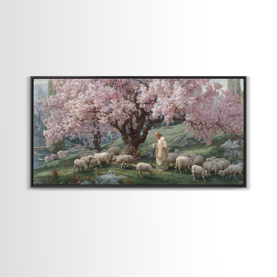 Blossoms Of Mercy – Framed Canvas Print – Christian Wall Art – Jesus Painting – Christian Art Canvas – Vintage Christian Art – Christian De
