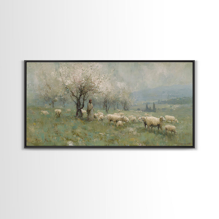 Valley Of Guidance – Framed Canvas Print – Christian Wall Art – Christian Art Canvas – Jesus Painting – Vintage Christian Art – Christian D
