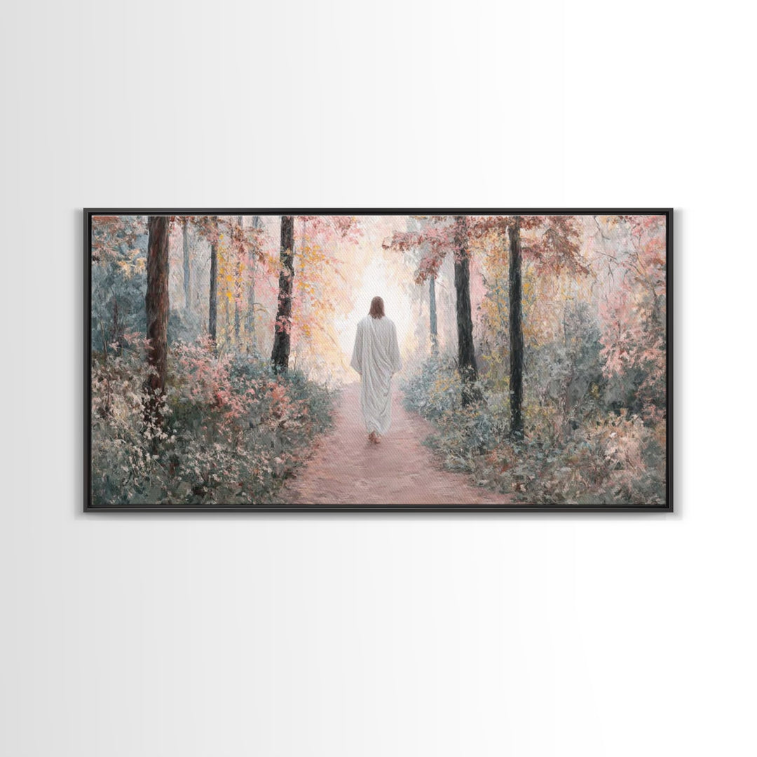 Autumn Journey – Framed Canvas Print – Christian Art Canvas – Christian Painting – Jesus Painting – Christian Wall Art – Modern Christian A