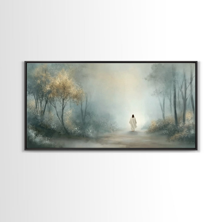 Misty Calling – Framed Canvas Print – Christian Wall Art – Christian Art Canvas – Jesus Painting – Moody Christian Art – Christian Art Work