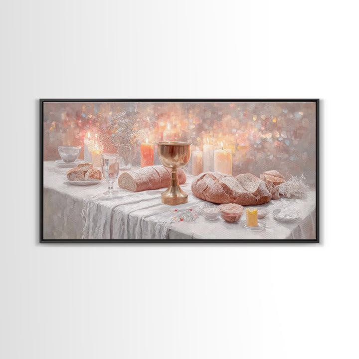Table Of Grace, Framed Canvas Print, Christian Art Canvas, Christian Wall Art, Christian Painting, Christmas Wall Art, Christian Decor For