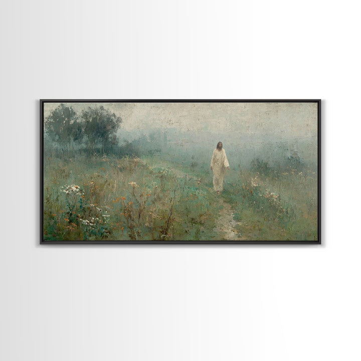 Autumn Shepherd Walk – Framed Canvas Print – Christian Art Canvas – Christian Painting – Christian Wall Art – Christian Gift