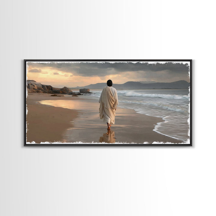 Sacred Journey – Framed Canvas Print – Jesus Painting – Christian Wall Art – Christian Art Canvas – Vintage Christian Art – Christmas Art