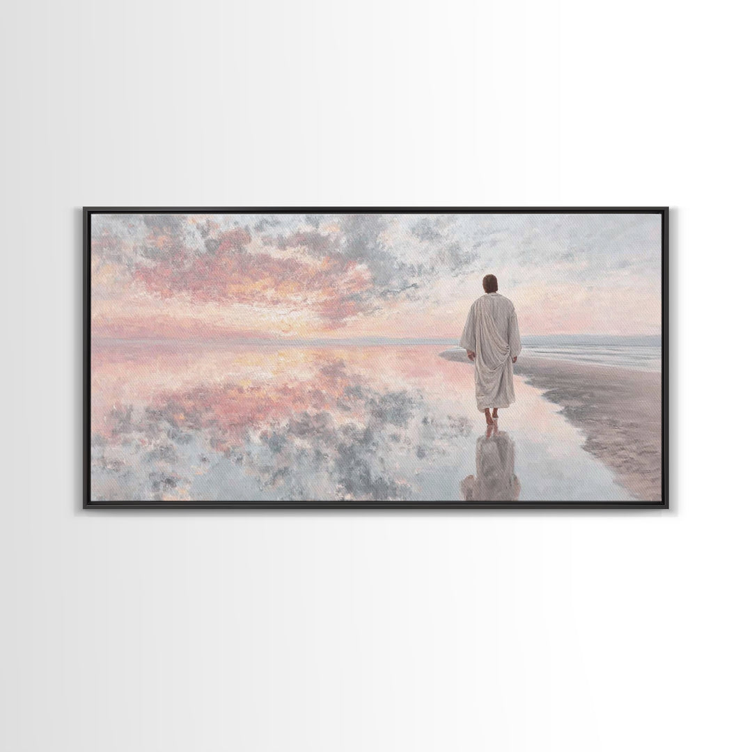 River Of Light – Framed Canvas Print – Christian Wall Art – Christian Art Canvas – Large Christian Art – Jesus Painting – Christmas Art