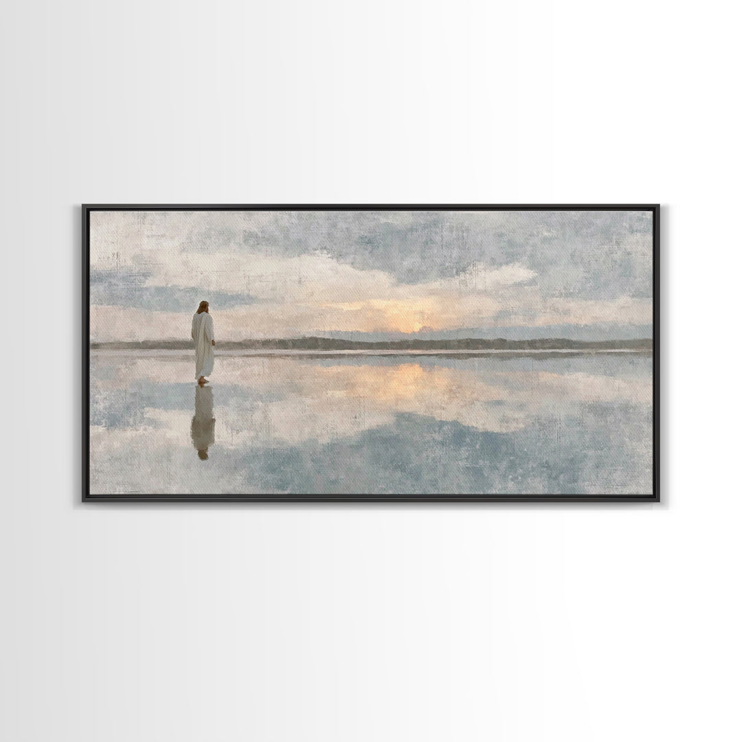 Evening Promise – Framed Canvas Print – Christian Art Canvas – Christian Painting – Jesus Painting – Christmas Art – Christian Wall Art