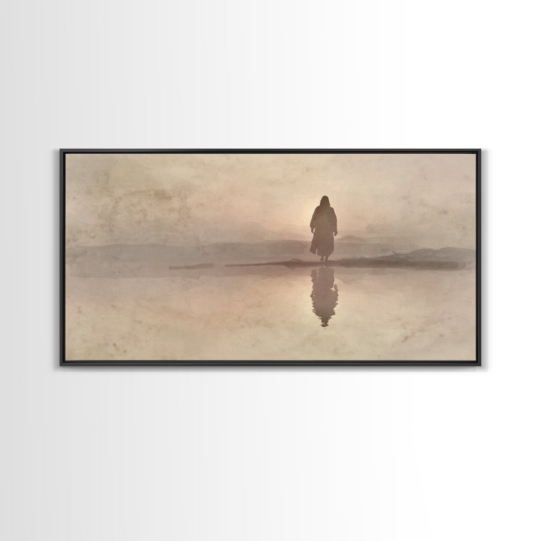 Desert Dawn – Framed Canvas Print – Christian Wall Art – Christian Art Canvas – Jesus Painting – Modern Christian Art – Christmas Art Print