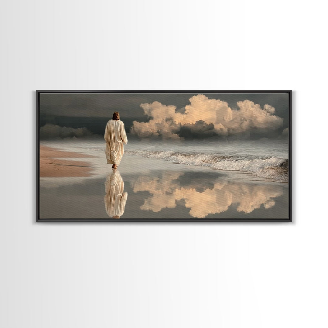 Stormlight Path – Framed Canvas Print – Christian Wall Art – Jesus Painting – Christian Art Canvas – Moody Christian Art – Christian Decora