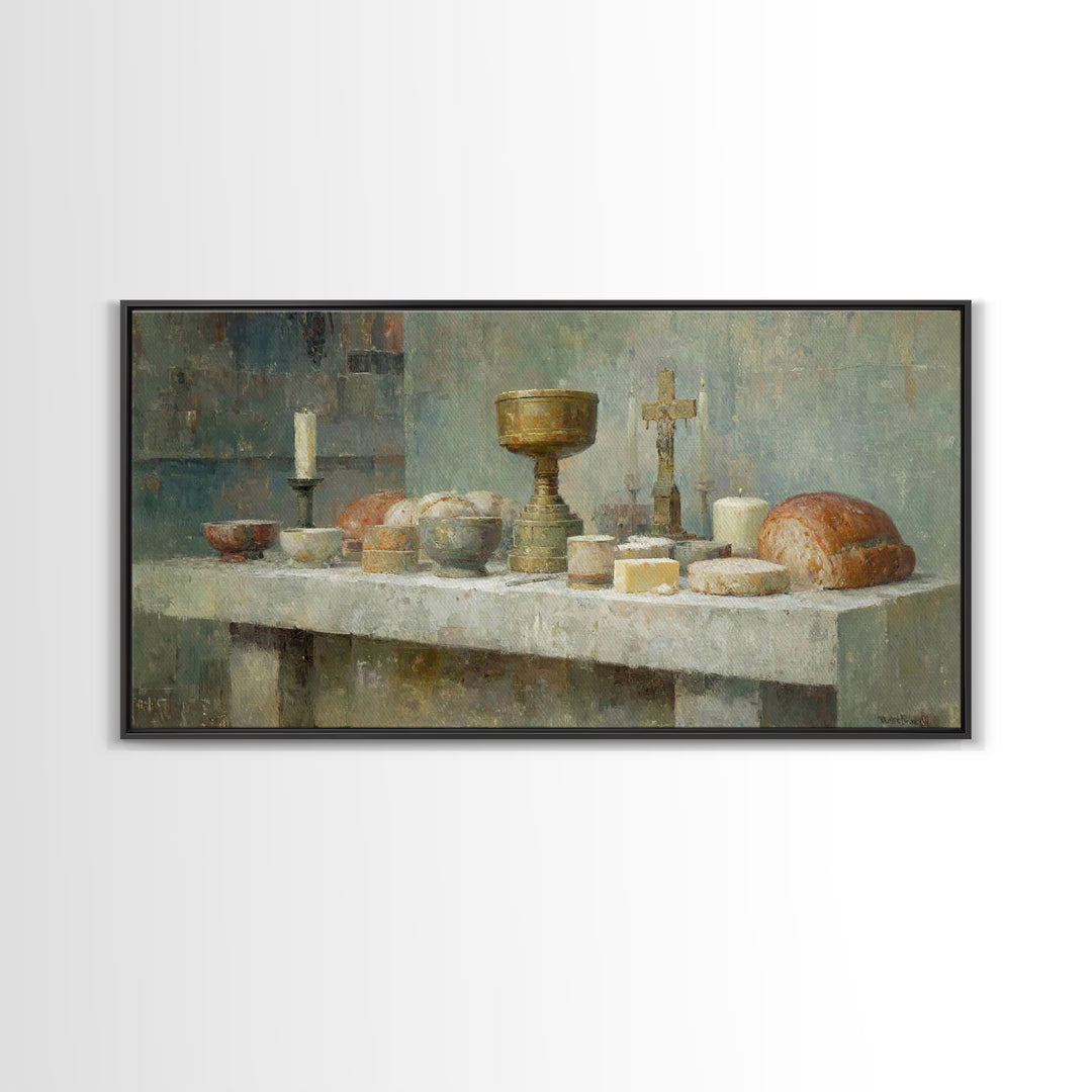 Sanctuary Offering, Framed Canvas Print, Christian Wall Art, Christian Art Canvas, Moody Christian Art, Christian Painting, Christian Chris