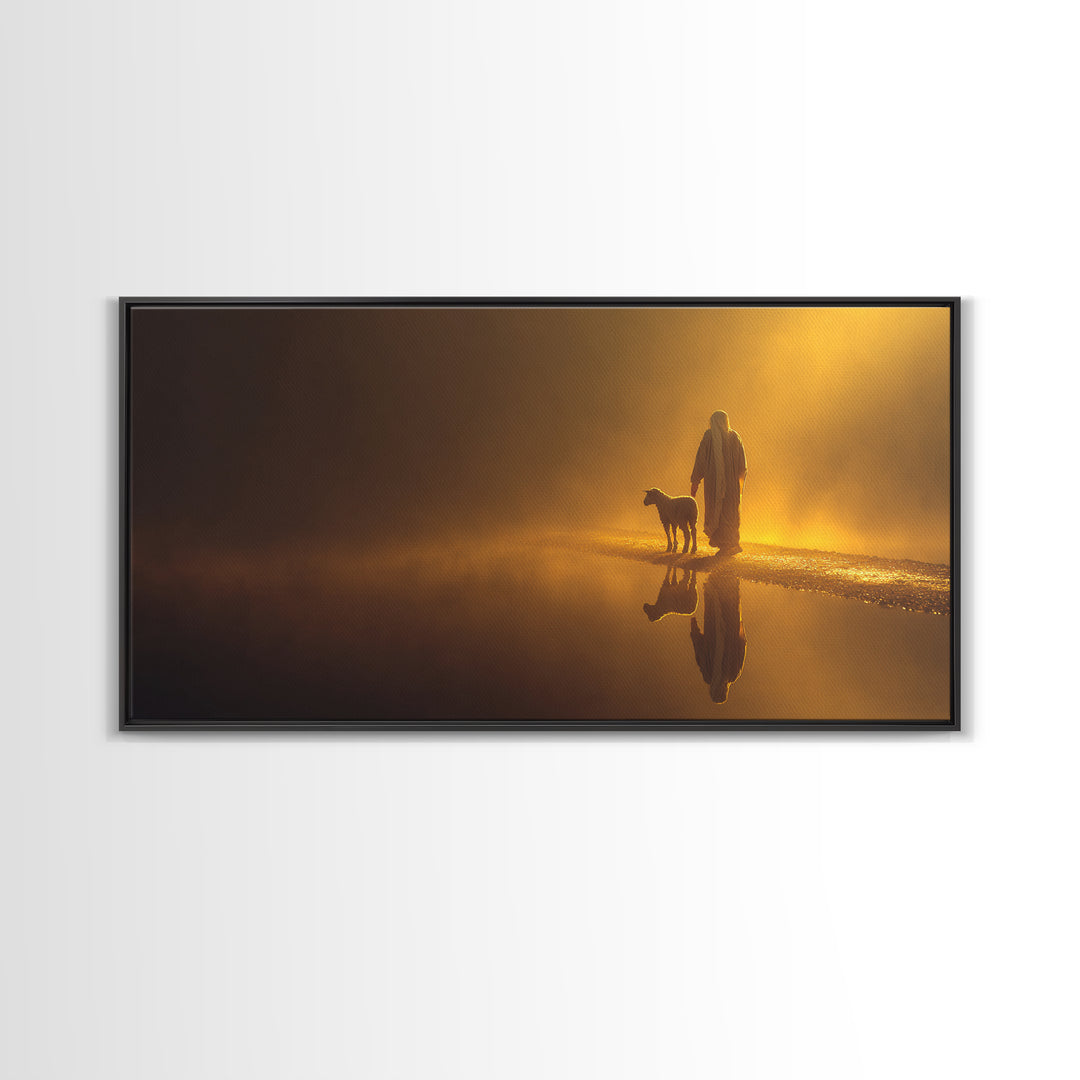 Serenity Of Faith, Framed Canvas Print, Christian Decor, Jesus Painting, Christian Art Canvas, Christian Wall Art, Christmas Art