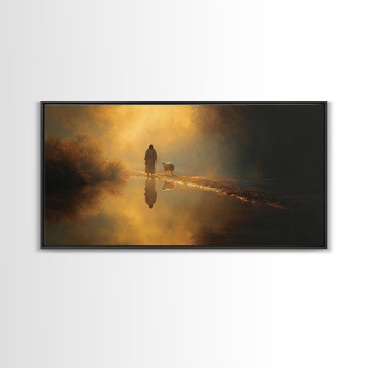 Evening Hopefall | Framed Canvas Print | Jesus Painting | Christian Wall Art | Christian Decor | Christmas Art | Christian Art Canvas