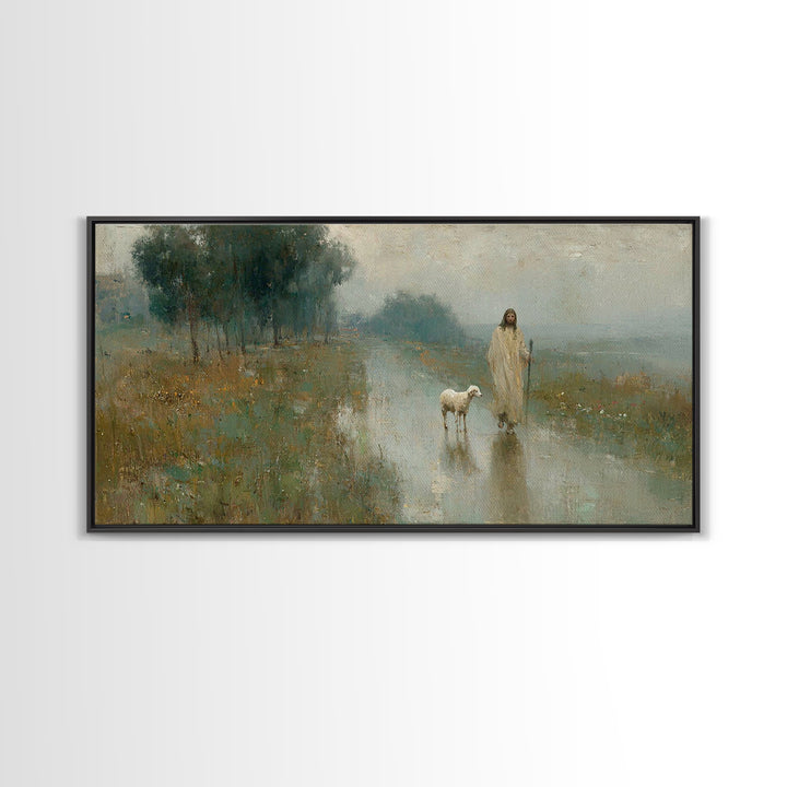 Morning Path Grace – Framed Canvas Print – Christian Wall Art – Jesus Painting – Christian Art Canvas – Christian Decor – Christian Art