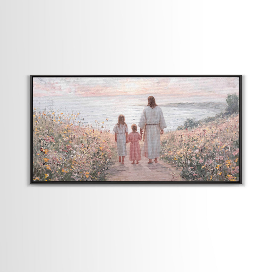Soft Horizon Faith, Framed Canvas Print, Christian Art Canvas, Christian Wall Art, Christian Decor, Jesus Painting, Christian Art