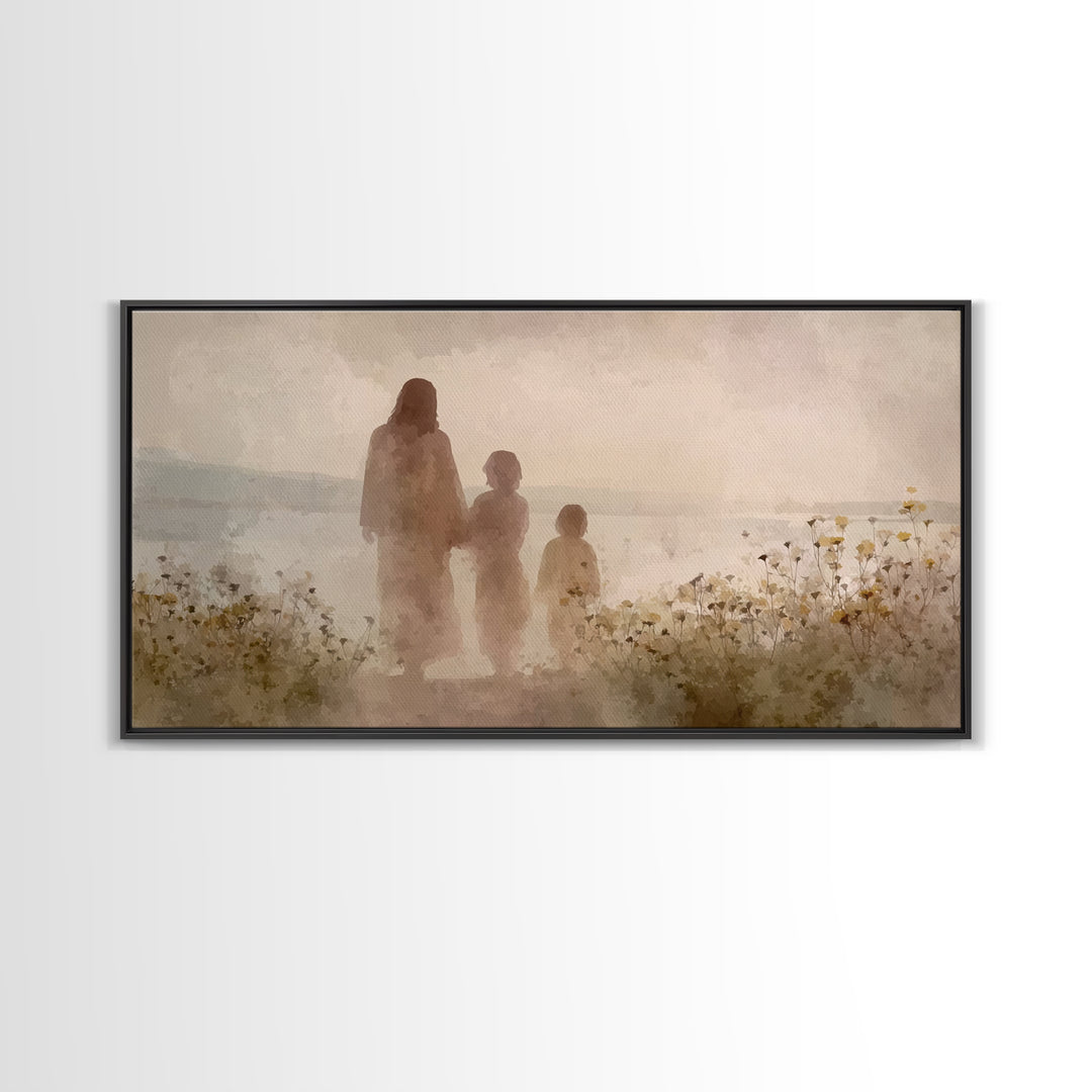 Blossoms By The Sea | Framed Canvas Print | Christian Decor | Christian Art Canvas | Jesus Painting | Christian Art | Christian Wall Art