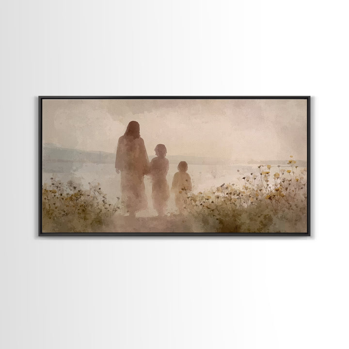Blossoms By The Sea | Framed Canvas Print | Christian Decor | Christian Art Canvas | Jesus Painting | Christian Art | Christian Wall Art