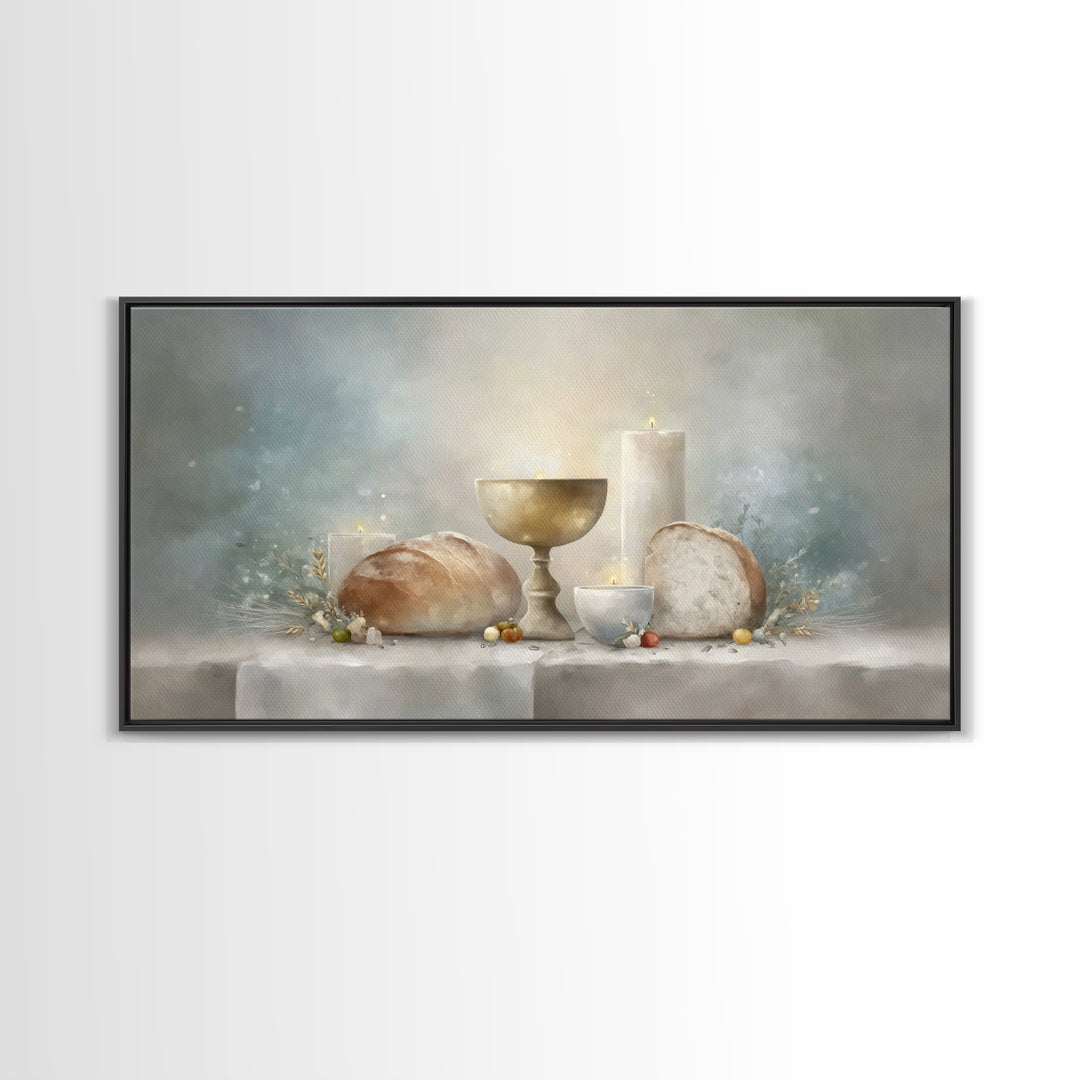 Holy Supper Glow | Framed Canvas Print | Christian Art Canvas | Christian Wall Art | Christmas Art Prints | Christian Christmas Decor | Chr