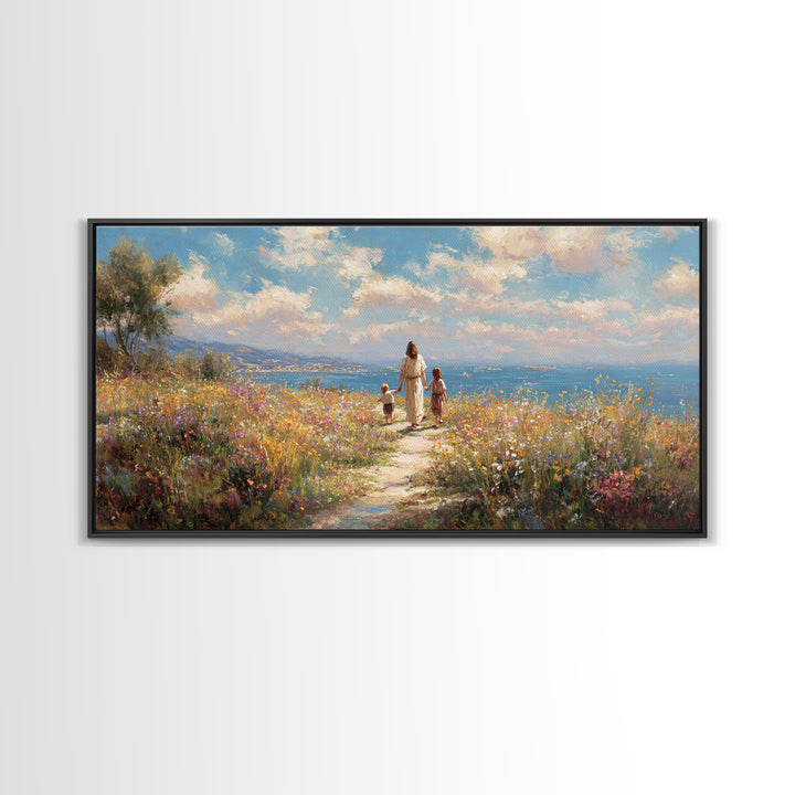 Fields Of Mercy – Framed Canvas Print – Christian Wall Art – Jesus Painting – Christian Art Canvas – Christian Gift Ideas – Christmas Art