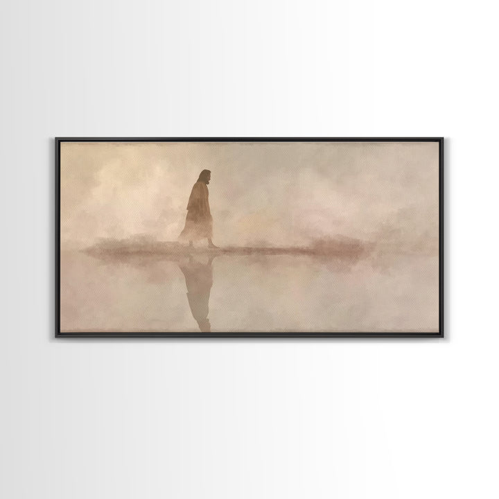 Desert Mist Peace, Framed Canvas Print, Christian Wall Art, Jesus Painting, Christian Art Canvas, Christian Gift, Christian Christmas Art