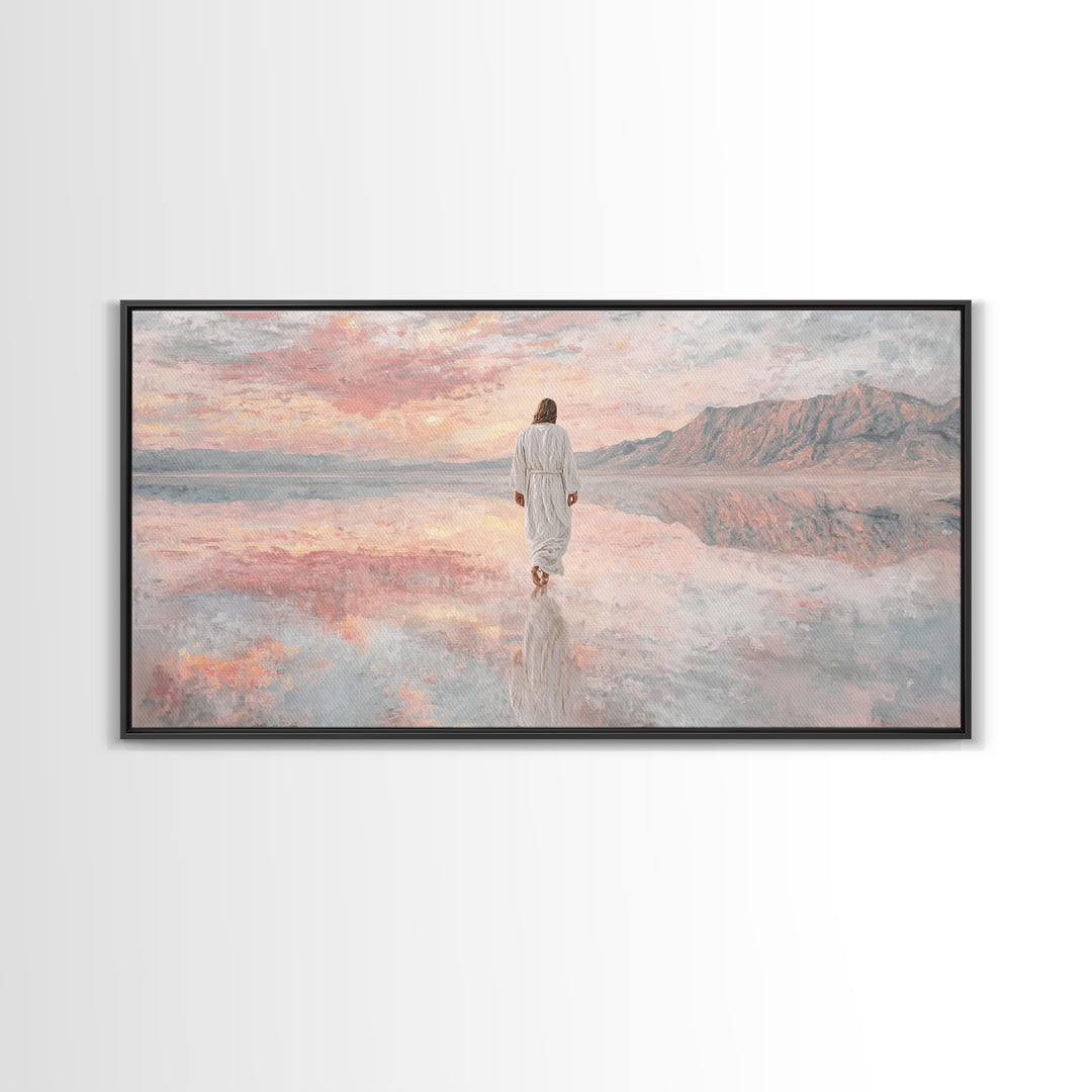 Twilight Grace Walk – Framed Canvas Print – Christian Wall Art – Christian Art Canvas – Jesus Painting – Christian Gift – Christian Christm