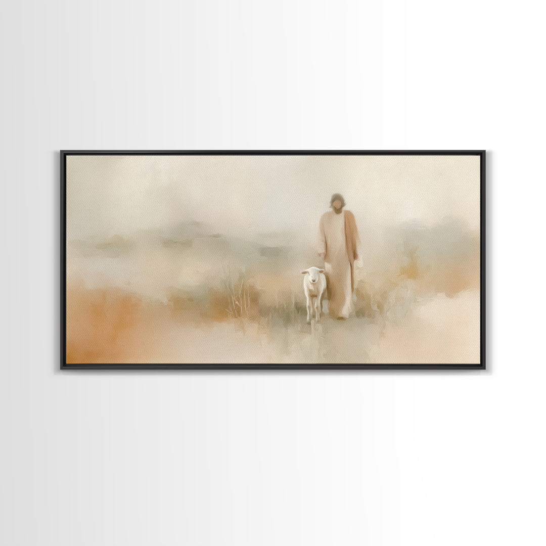 Morning Hope Walk – Framed Canvas Print – Christian Art Canvas – Jesus Christmas Art – Christian Paintings – Christian Wall Art – Grace