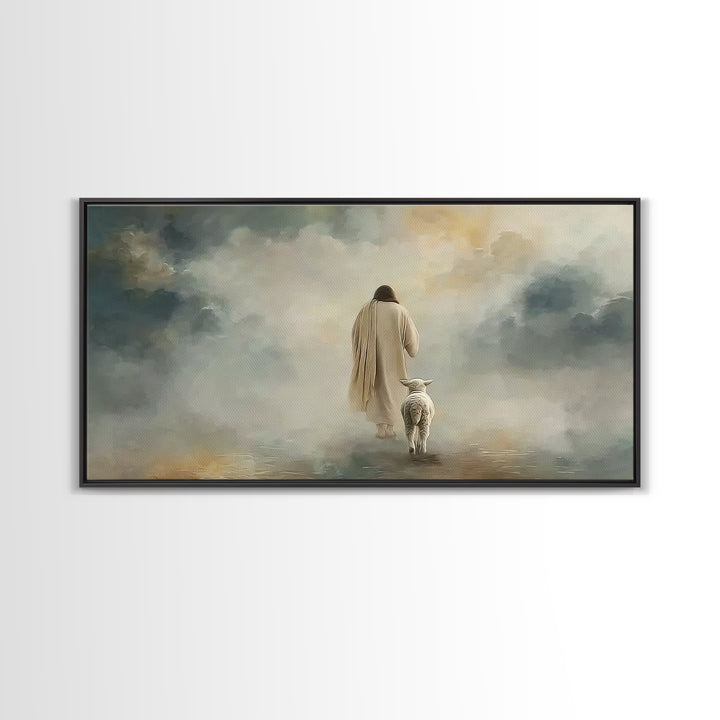 Shepherds In Light – Framed Canvas Print – Christian Wall Art – Christian Art – Jesus Painting – Christian Christmas Art – Gift Ideas
