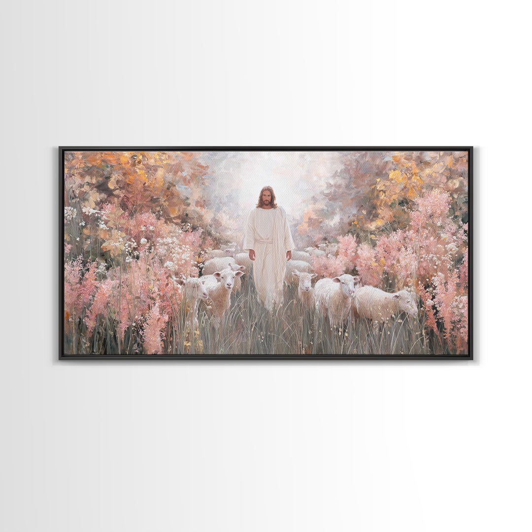 Garden Of Light – Framed Canvas Print – Christian Art Canvas – Christian Painting – Jesus Art Print – Christian Christmas Art – Christian D
