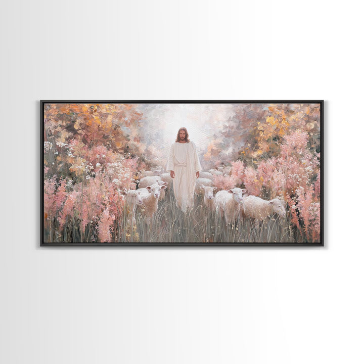 Garden Of Light – Framed Canvas Print – Christian Art Canvas – Christian Painting – Jesus Art Print – Christian Christmas Art – Christian D