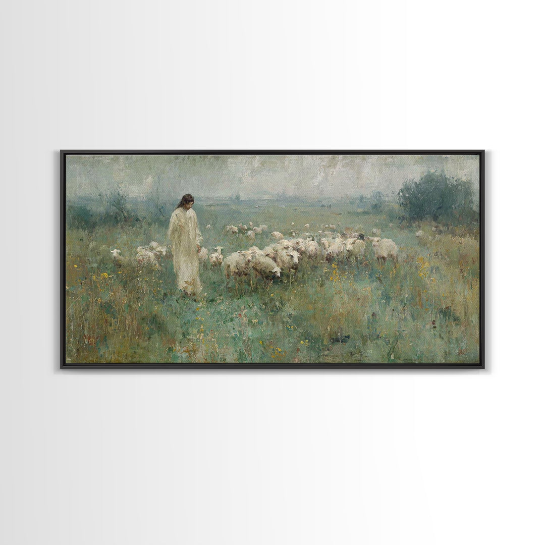 Fields Of Mercy, Framed Canvas Print, Christian Art Canvas, Christian Wall Art, Jesus Painting, Christian Art Print, Christian Gift, Christ